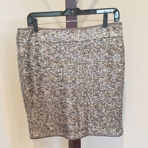 Cache sequined silvery gray mini skirt, size 10 - NEW